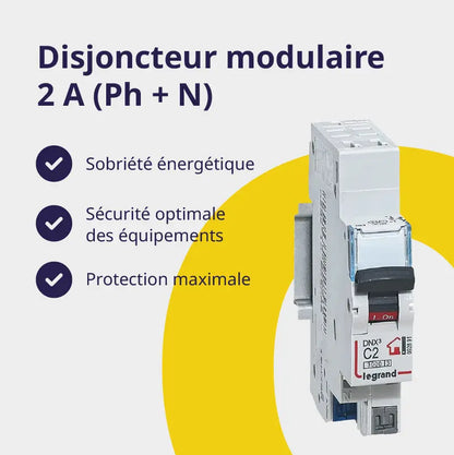 Disjoncteur modulaire 2 A avec avantages