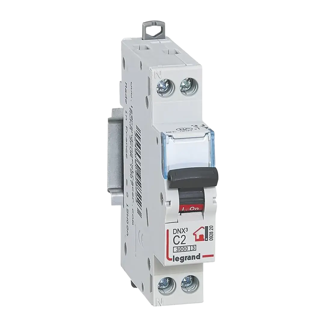 Photo sur fond blanc du disjoncteur modulaire