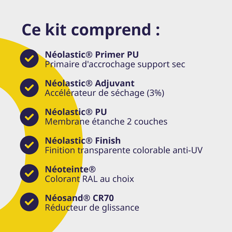 Kit Étanchéité Terrasse et Balcon Béton - Système EDC Certifié Néopolymers