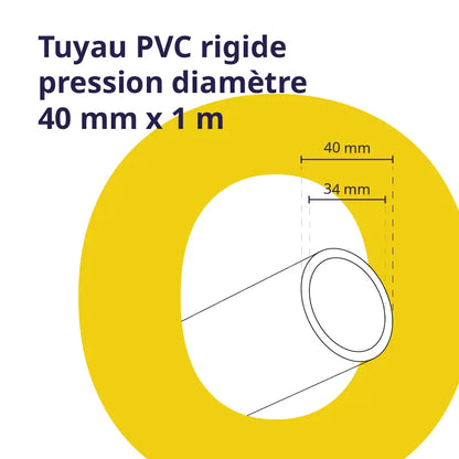 Dimensions en schéma su tyau PVC rigide